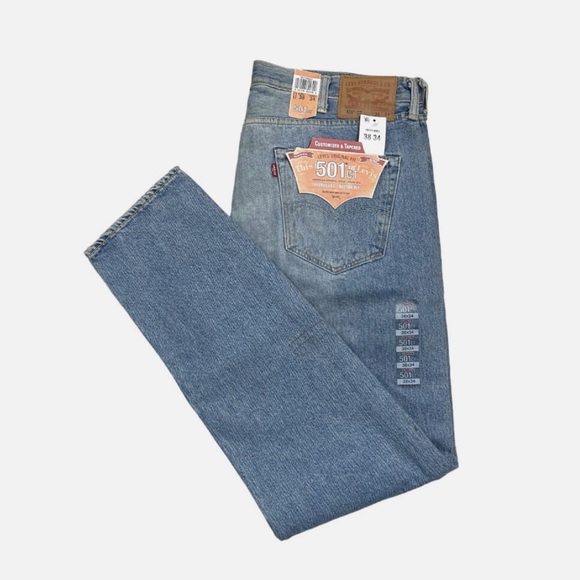 NWT Men's Levi's 501 CT Customized Tapered Old Spitalfields Patchwork Jean - Picture 1 of 8